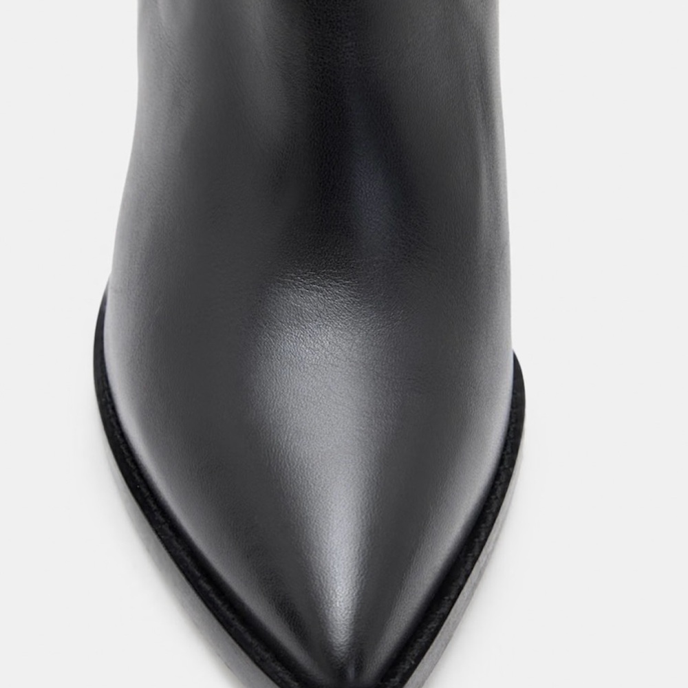 All Saints RIA Black Ankle Boots with Pointed Toe and High Block Heel - Picture 3 of 9